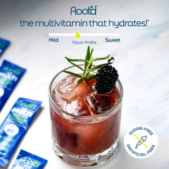 Root'd probiotics and enzymes graphic highlighting digestion support