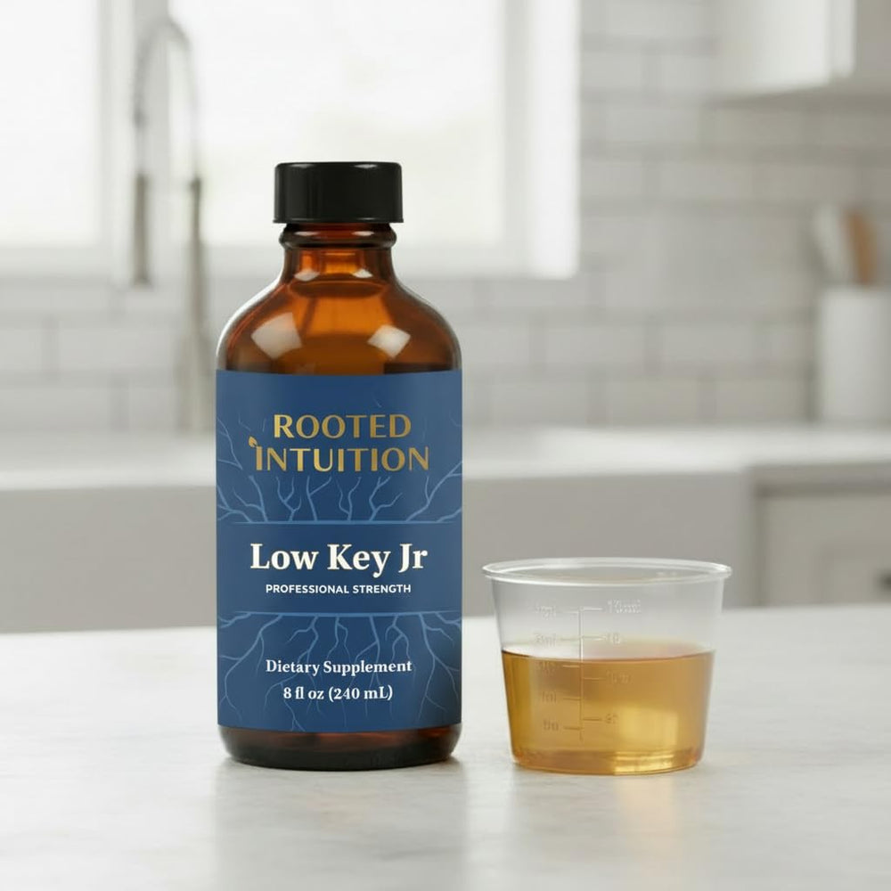 Rooted Intuition Low Key Jr label highlights clean, kid-friendly ingredients