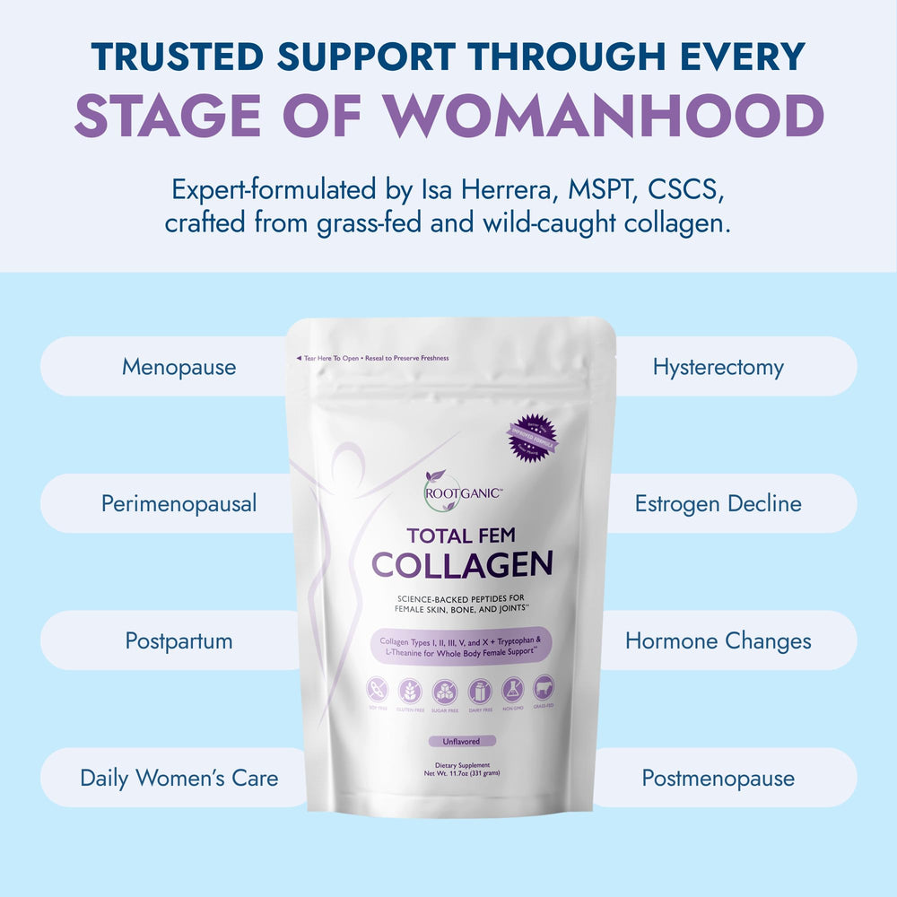 Cup of coffee with Rootganic Total Fem powder dissolving smoothly in the morning