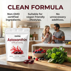 Graphic illustrating ROVINA Astaxanthin immune support for active lifestyles