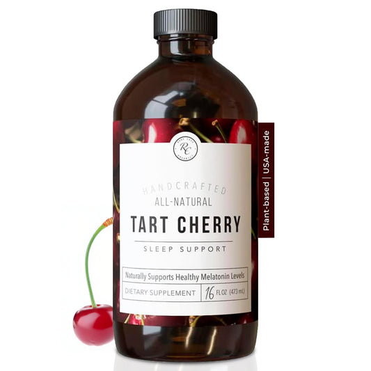 Rowe Casa Organics Tart Cherry Sleep bottle pour promotes restful nights
