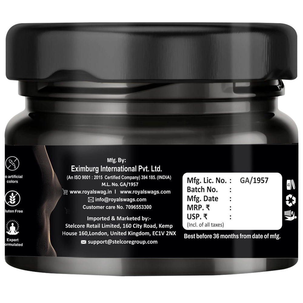 ROYAL SWAG Shilajit resin dissolving in warm water for easy use.