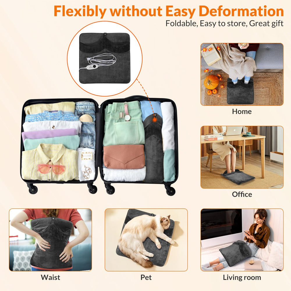 ROZEEYUU foot warmer with anti-slip bottom for stable placement.