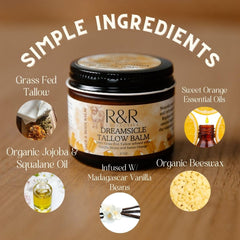 R&R Collective grass-fed tallow nourishment close-up jar side view