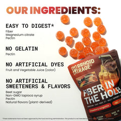 Rrhoid Rage fiber types visual explains prebiotic soluble fiber working with insoluble cellulose.