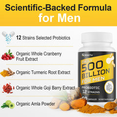 Two capsules daily suggested for RSETU men's probiotic routine.