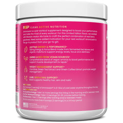 Compact packaging of AminoLean Berry Elixir supports on-the-go pre-workout prep.