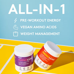 AminoLean label detail highlights vegan BCAAs and EAAs benefits