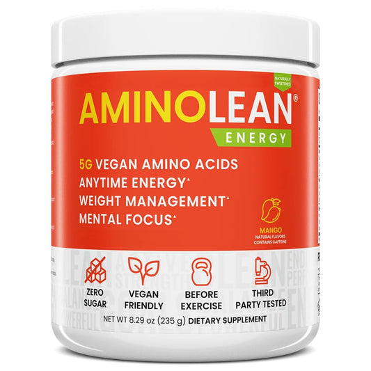 RSP NUTRITION AminoLean mango powder tub for clean daytime energy