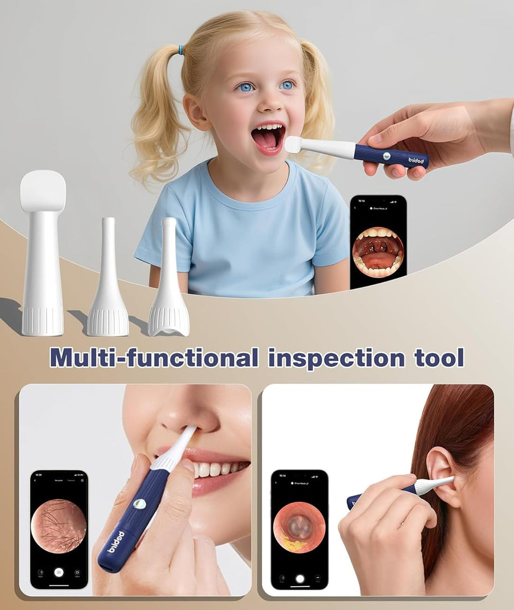 RSRNKXC nasal/throat attachments support quick at-home preliminary checks.