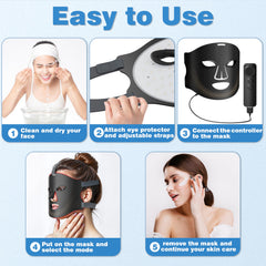 RubraVive LED Light Mask front view showing compact design.