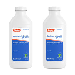 Rugby Laboratories aluminum hydroxide gel bottle 16oz ready for on-the-go heartburn relief.