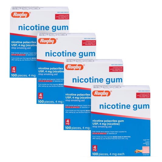 Rugby Laboratories Cinnamon 4mg gum pack front view for quick craving relief.