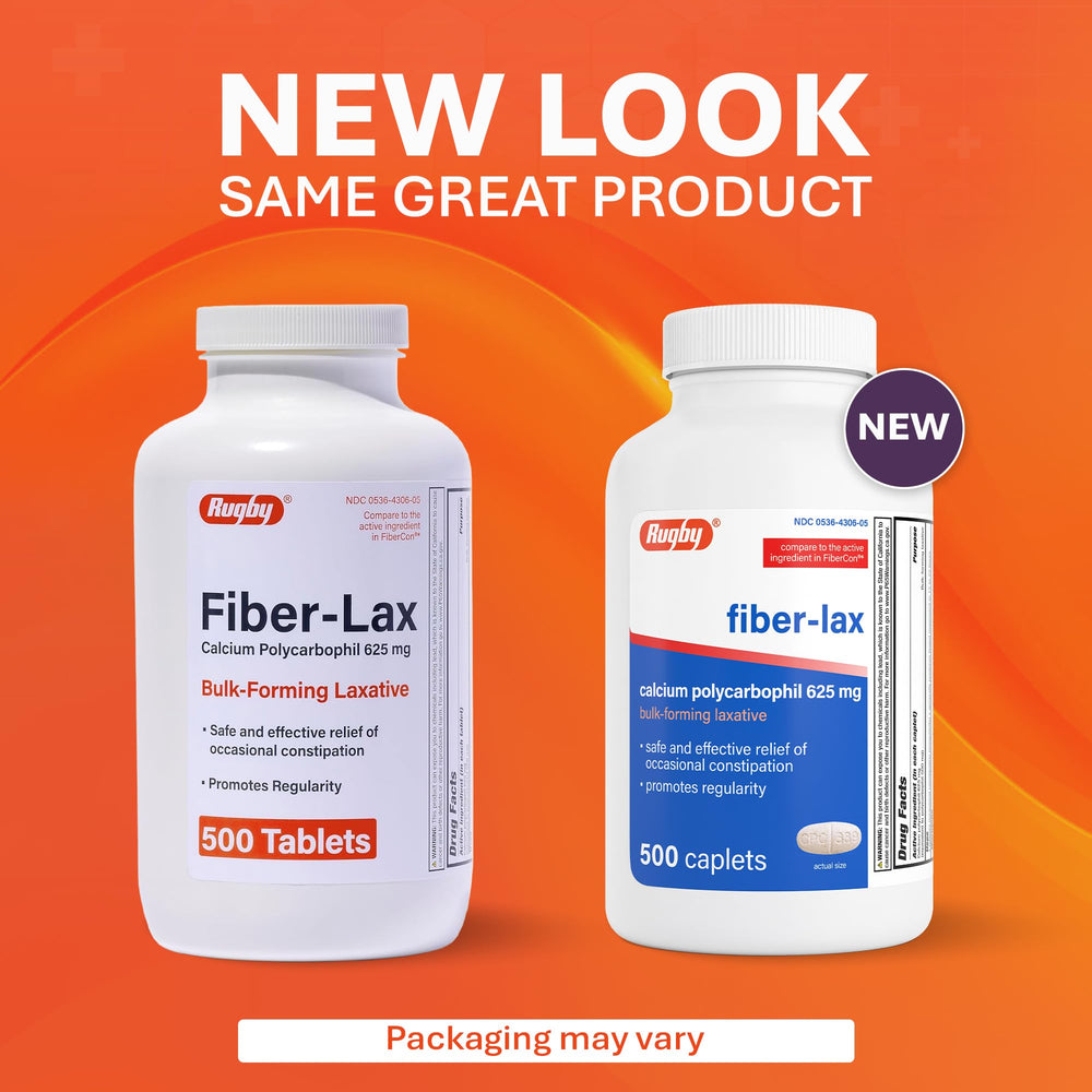 Rugby Lax 625mg tablets close-up, ready for daily fiber supplementation.