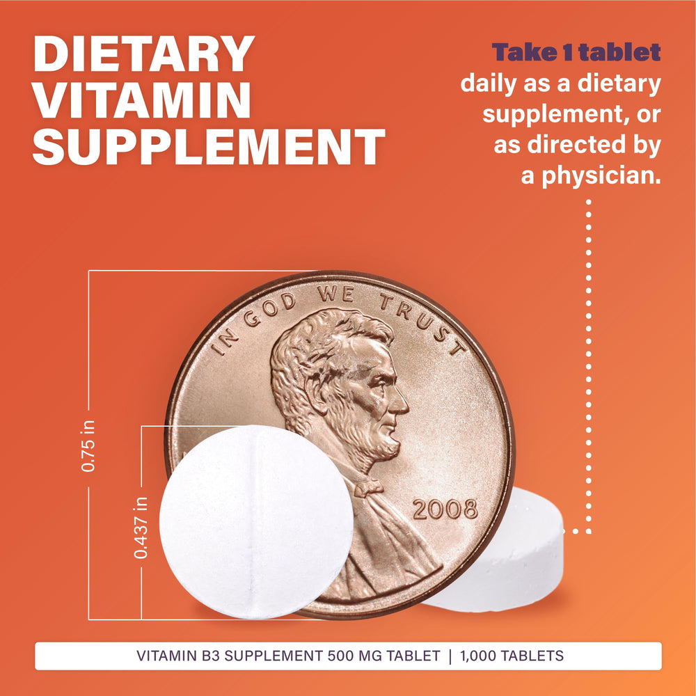 Rugby Niacin 500mg packaging panel emphasizes quality heritage