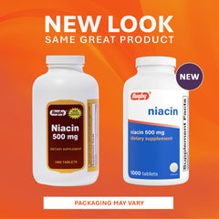 Rugby Niacin 500mg tablet closeup showing texture