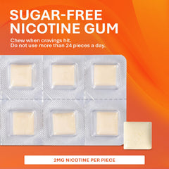 Rugby Nicotine Gum 2mg Mint tablet closeup shows sugar-free texture.