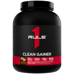 Rule 1 Clean Gainer shake in glass for a post-workout energy boost