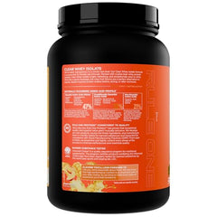 Rule 1 Clear Whey Isolate peach mango glass promotes quick hydration with clean protein.