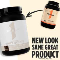 Rule 1 Proteins R1 Whey Isolate nutrition panel showing 25g protein