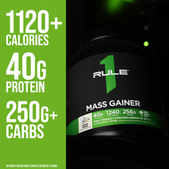 Rule1 Mass Gainer measuring scoop shows easy, precise daily portions