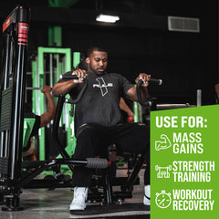 Rule1 Mass Gainer shake dissolves easily for quick fueling on the go.