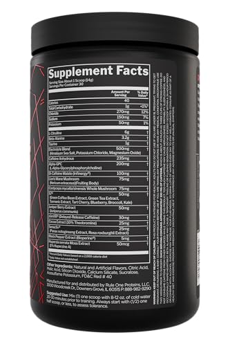 Rule 1 preLIFT fruit punch label close-up highlights transparent dosing