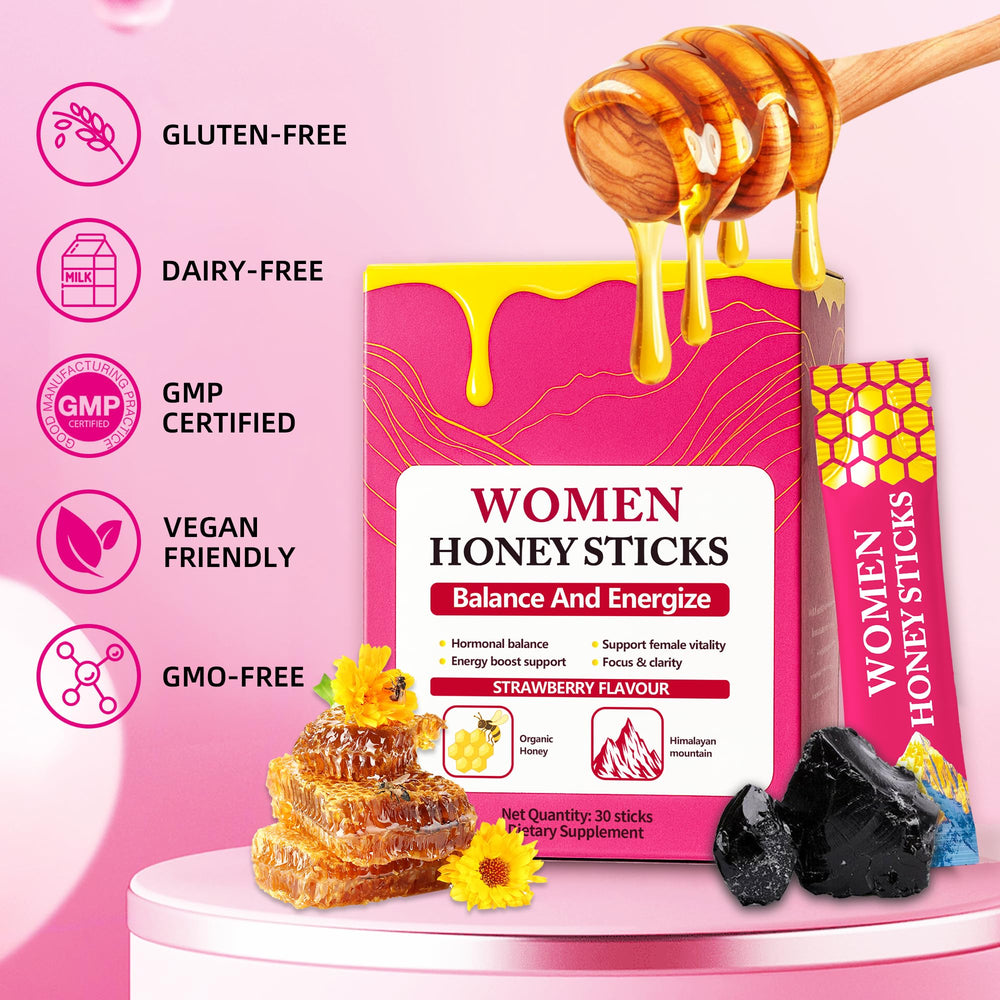 Rulinal Bloomin Honey Sticks Shilajit sachet open reveals premium natural ingredients.