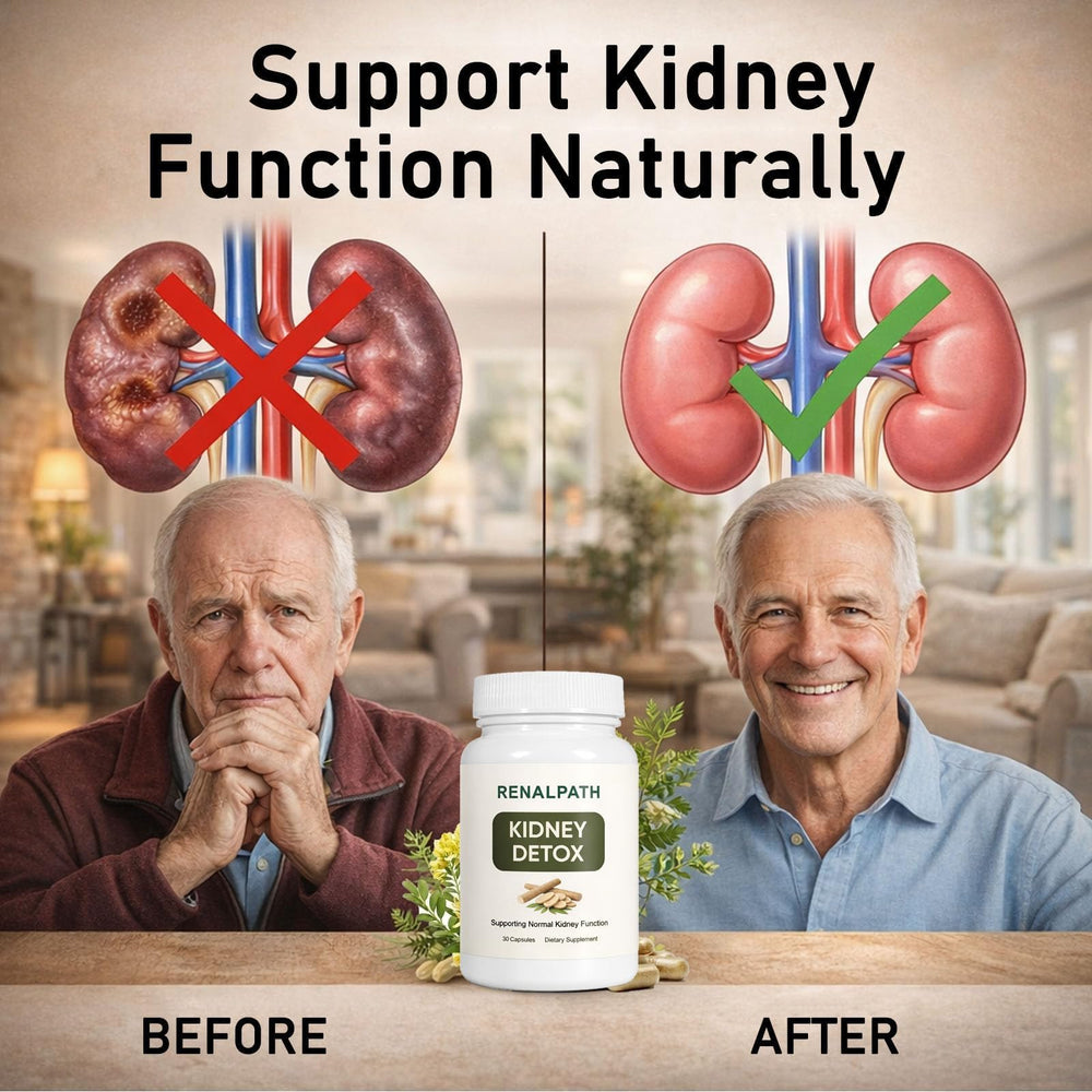 Rulinal RenalPath in-use scene suggests a simple wellness ritual