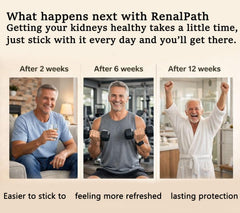 Rulinal RenalPath packaging box shows compact design for travel and daily use
