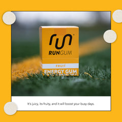 Run Gum on-the-go packaging ready for workouts, commutes, or late-night tasks.