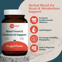 ruved Guggul Power capsules inside bottle ready for daily metabolic support