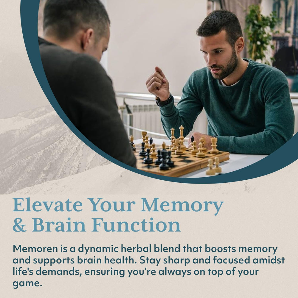 ruved Memoren capsules pile suggests ample supply for daily focus routines.