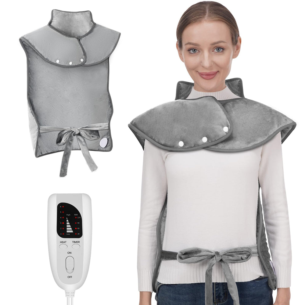 Ruyyi fast heating pad covering back and shoulders for broad warmth and comfort.