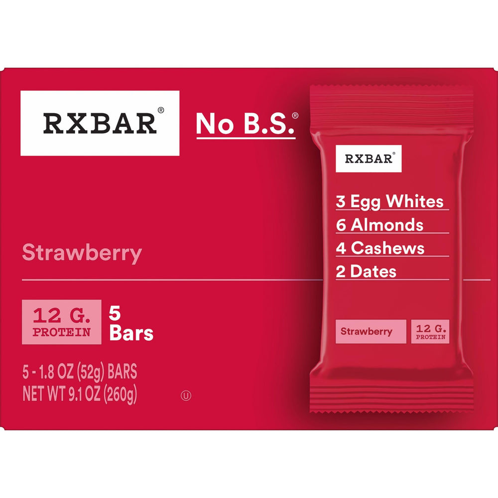RXBAR Strawberry Bars on-the-go snack for busy days.