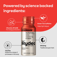 Ryde Energize Shot 24-pack portable energy for busy days