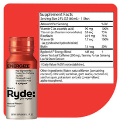 Ryde Energize Shot tropical bottle pour convenient 2oz energy on the go