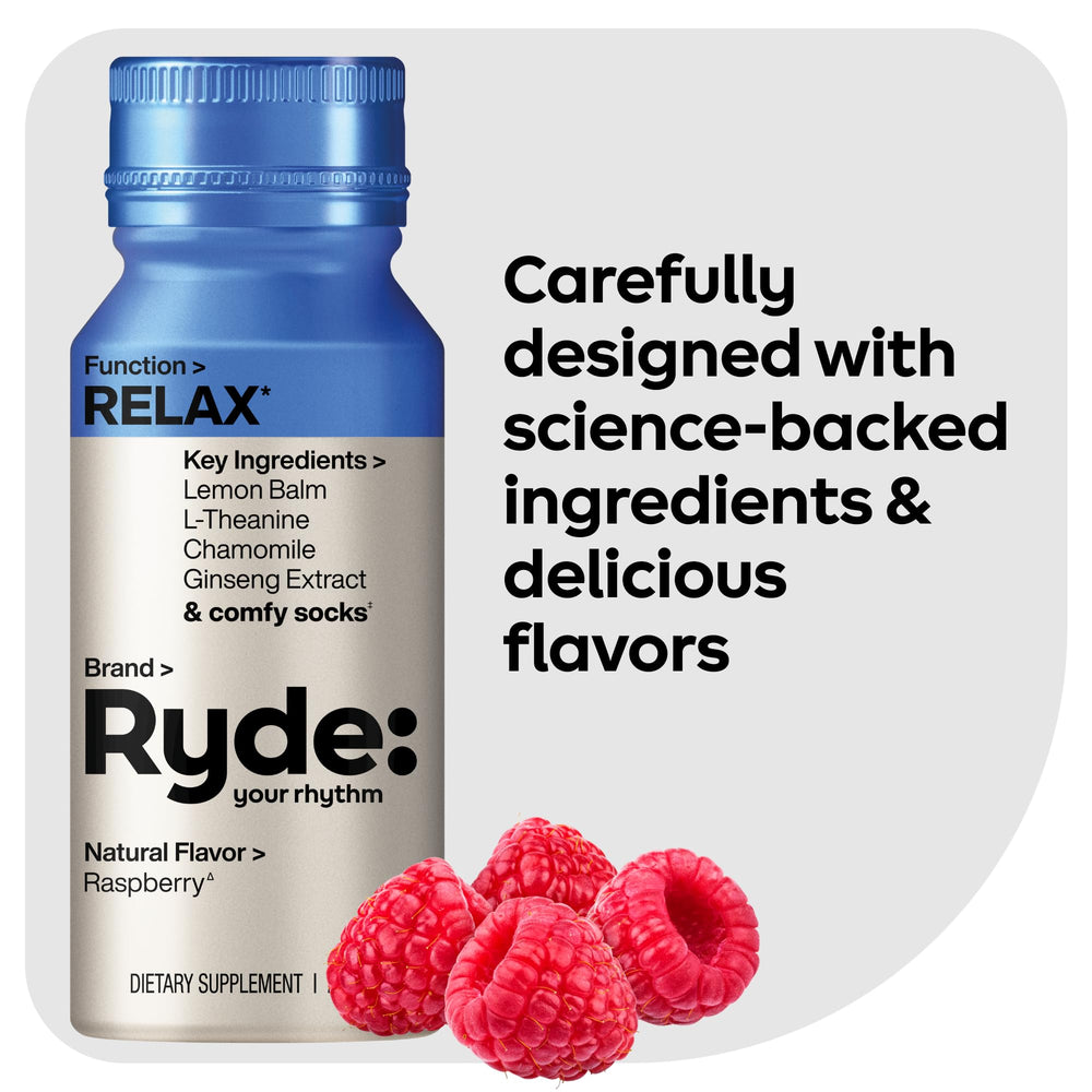Ryde Relax Shot Ginseng extract detail for balanced mood