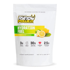 Ryno Power Hydration Fuel Lemon Lime powder container for quick workout hydration