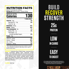 RYSE Loaded Protein Cinnamon Toast scoop highlighting fast-absorbing whey for quick recovery