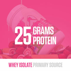 Close-up of front label on RYSE Loaded Protein highlighting premium ingredients.