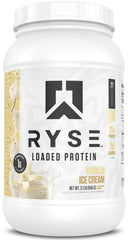 RYSE Loaded Protein Powder vanilla shake being poured for post-workout fuel.