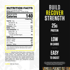 RYSE Loaded Protein Powder Vanilla Peanut Butter shake showing smooth texture and flavor.