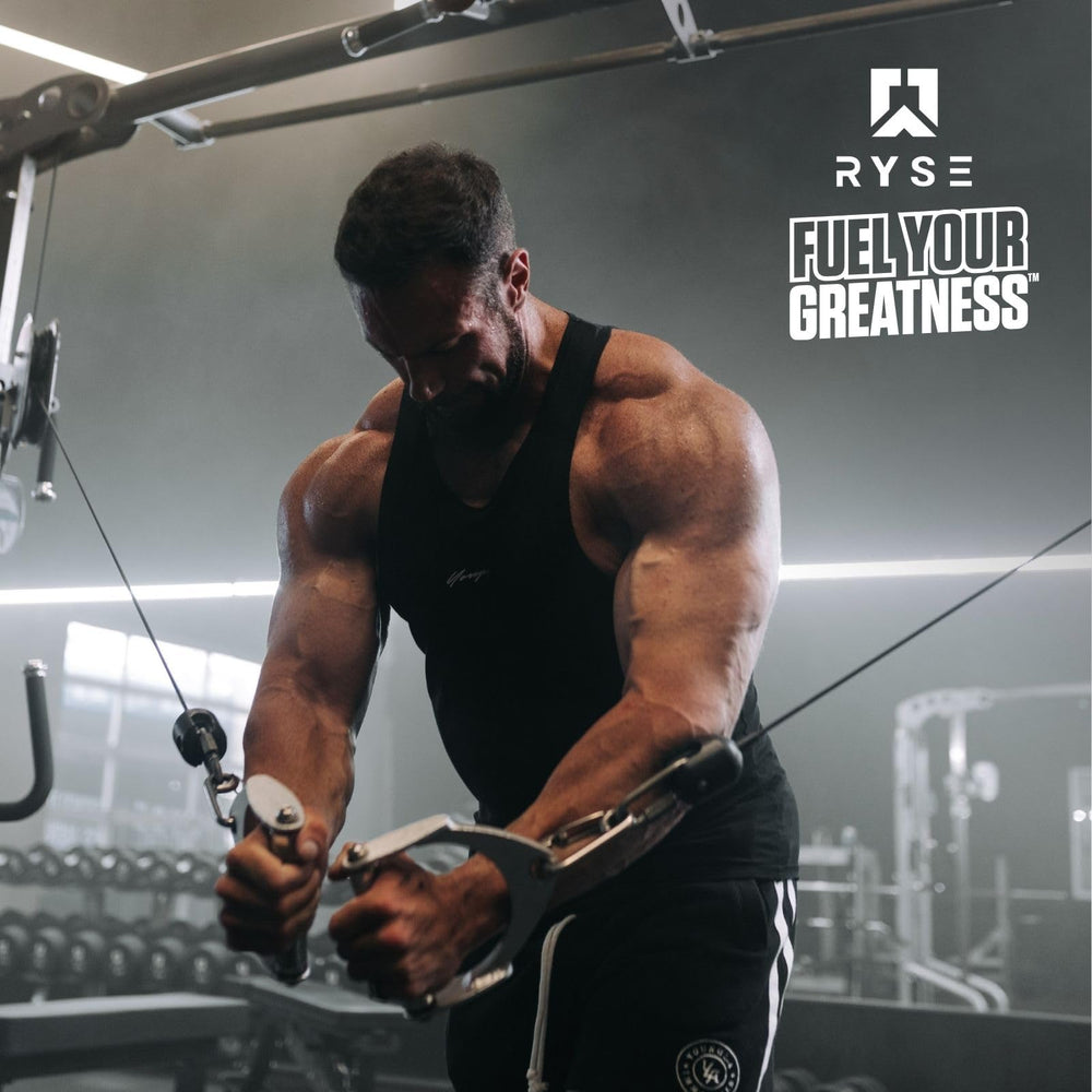RYSE Pump Cap Max shown alongside stimulant pre-workout illustrating stacking flexibility