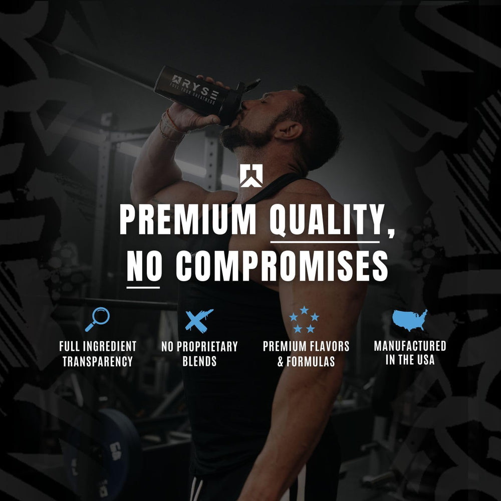RYSE Up BCAA Focus Powder featuring natural caffeine for clean energy