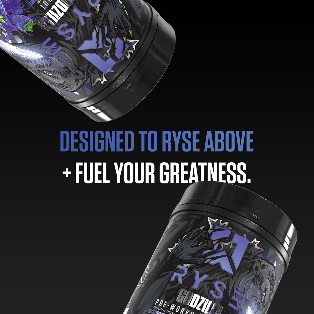 RYSE Up Godzilla hydration graphic illustrating electrolyte support.