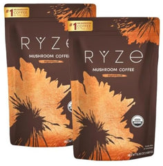 RYZE mushroom coffee starter kit pack for energized mornings.