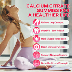 Saajoor calcium citrate gummies texture shows chewy easy to take format