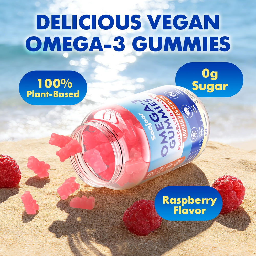 Two gummies per serving showing EPA and DHA amounts