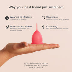 Saalt menstrual cup in use during swimming for secure protection.